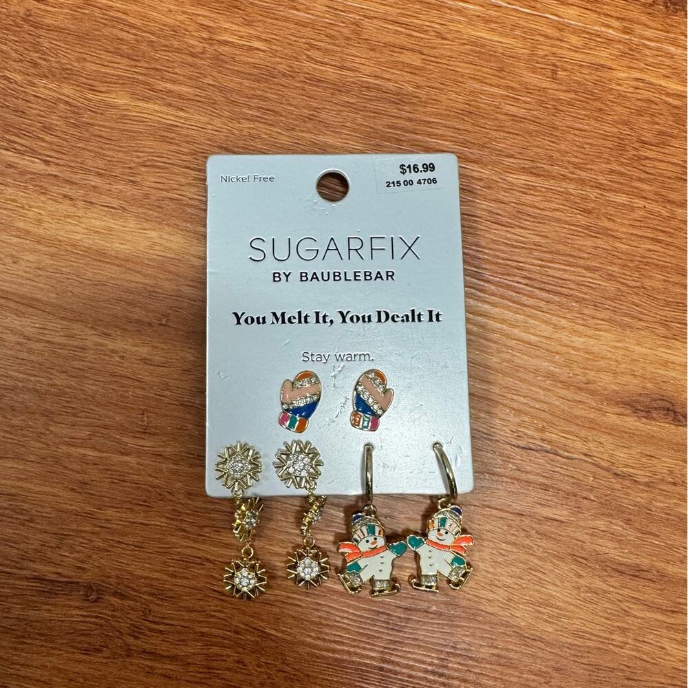 NWT! Sugarfix You Melt It, You Dealth it Winter Earring Set